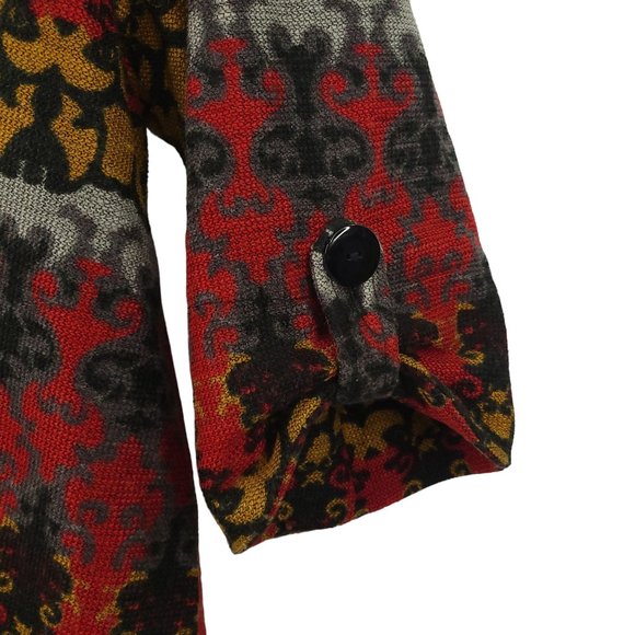 Luii Button Front Cardigan Womens M Wool Blend Slit Pockets Tab Half Sleeve - Picture 16 of 16